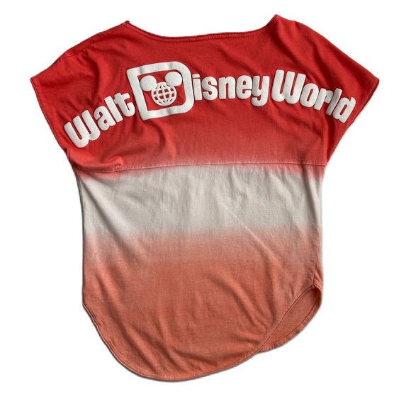 Disney World Parks‎ Women’s Coral Ombre Cotton Short Sleeve Spirit Jersey XS - Picture 2 of 12